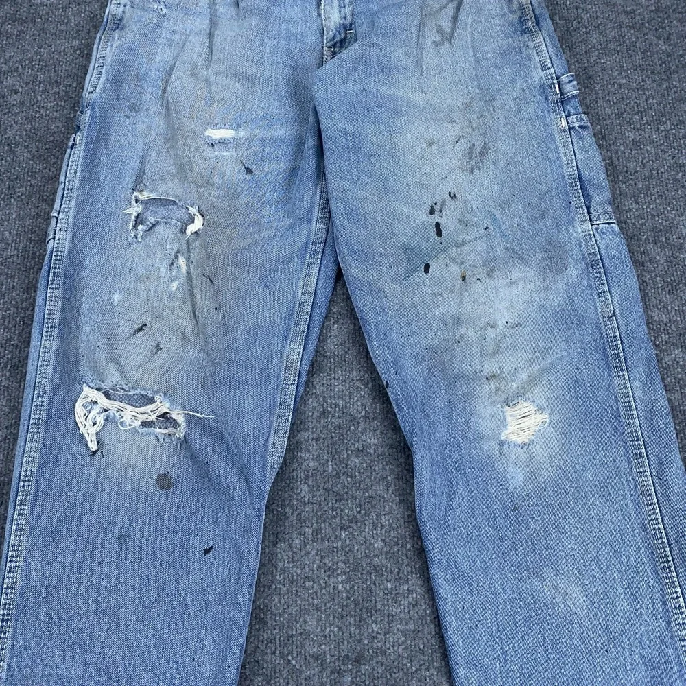 Vtg Real WorkWear Carpenter Jeans Mens 32x32 Paint Splatter Distressed Y2K‎ Gorp